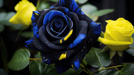 blooming blue and yellow stripe backgroundの素材