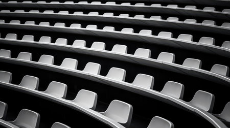 seating stadium black and whiteの素材