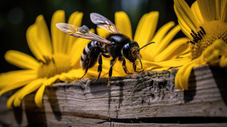 hover carpenter bee woodの素材