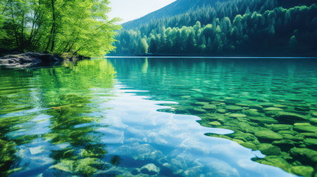 mountains blue and green abstractの素材