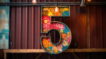 wall wood numbersの素材