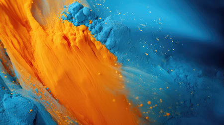 particles blue and orange powderの素材