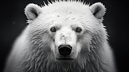 face black and white polar bearの素材
