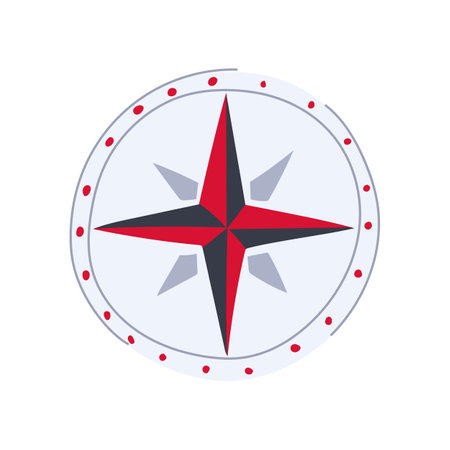 south nautical compass cartoon vector illustrationのイラスト素材