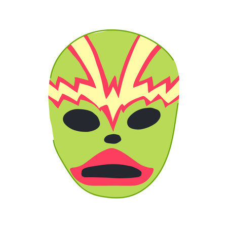 iconic mexican luchador mask cartoon vector illustrationのイラスト素材