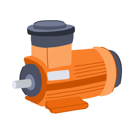 brushless electric motor cartoon vector illustrationのイラスト素材