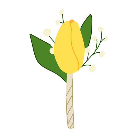 formal boutonniere cartoon vector illustrationのイラスト素材