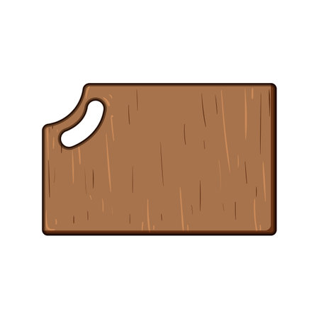 surface wooden cutting board cartoon vector illustrationのイラスト素材