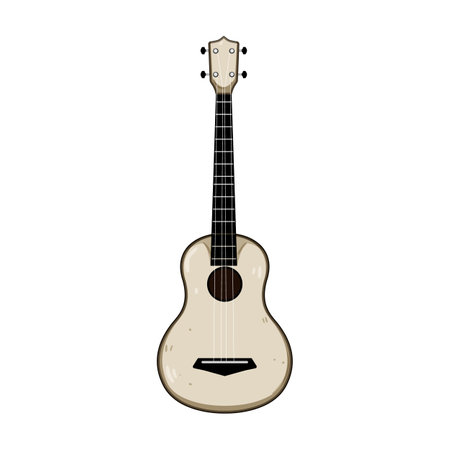 strumming ukulele cartoon vector illustrationのイラスト素材