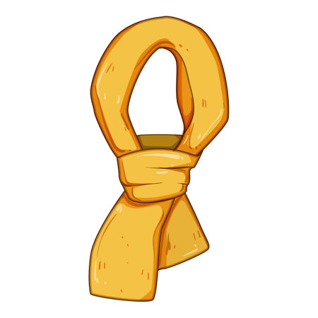 cozy scarf kid cartoon vector illustrationのイラスト素材