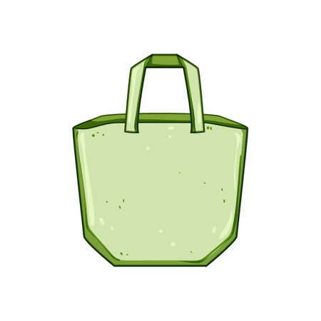 tote reusable grocery bag cartoon vector illustrationのイラスト素材
