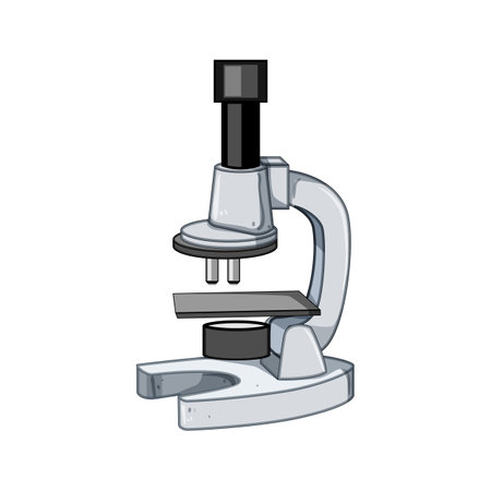 optics microscope cartoon vector illustrationのイラスト素材