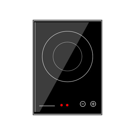 stemware induction cooktop cartoon vector illustrationのイラスト素材