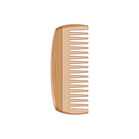 bristles hair brush wooden cartoon vector illustrationのイラスト素材