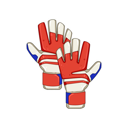 fit goalkeeper gloves cartoon vector illustrationのイラスト素材
