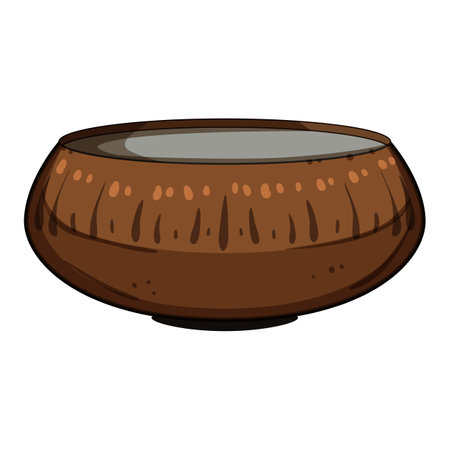 handmade decorative bowl cartoon vector illustrationのイラスト素材