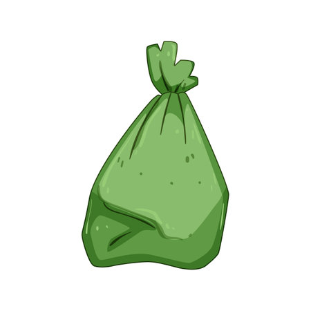 recycling compostable trash bag cartoon vector illustrationのイラスト素材