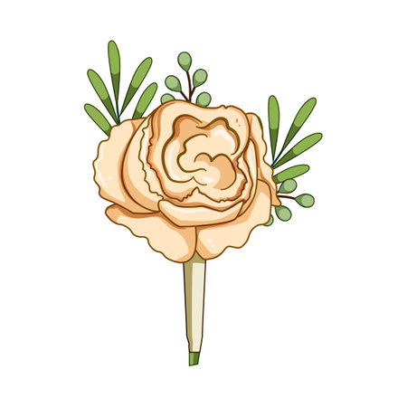 groom boutonniere cartoon vector illustrationのイラスト素材