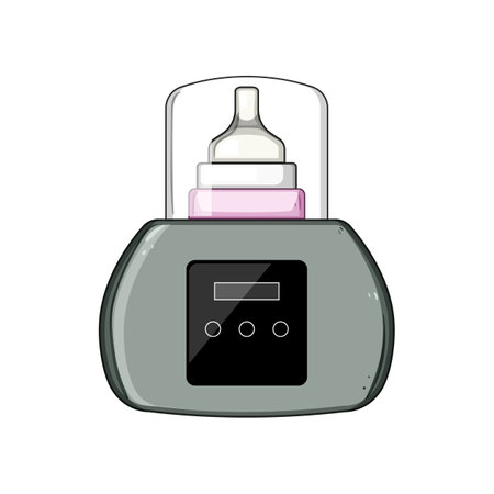 milk bottle warmer cartoon vector illustrationのイラスト素材