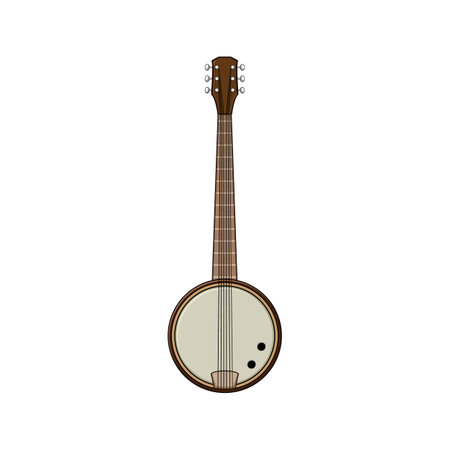 plucking banjo cartoon vector illustrationのイラスト素材