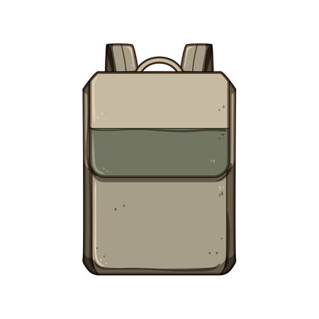 duffel backpack cartoon vector illustrationのイラスト素材