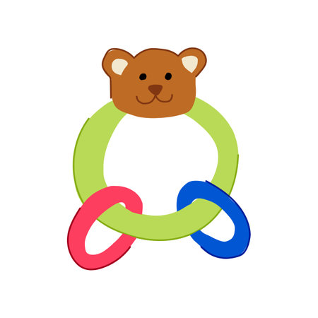 colorful baby rattle cartoon vector illustrationのイラスト素材