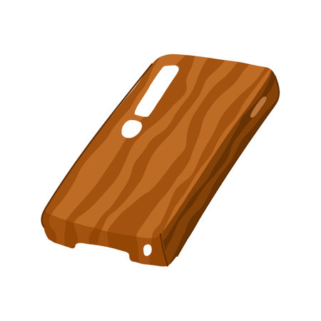 eco phone case wooden cartoon vector illustrationのイラスト素材