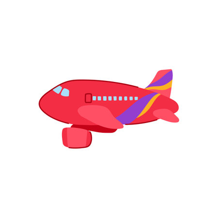 flying plane toy cartoon vector illustrationのイラスト素材