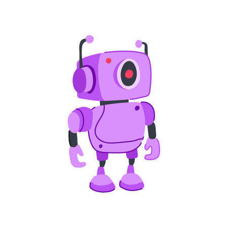 interactive robot toy cartoon vector illustrationのイラスト素材