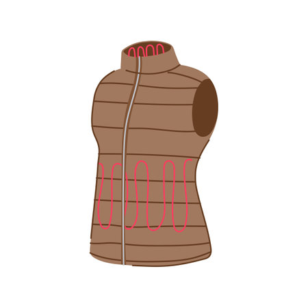 winter vest heated cartoon vector illustrationのイラスト素材