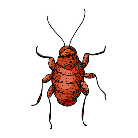 pest cockroach sketch hand drawn vectorのイラスト素材