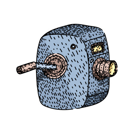 film vintage camera sketch hand drawn vectorのイラスト素材