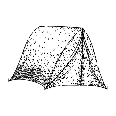 adventure camping tent sketch hand drawn vectorのイラスト素材