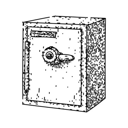 shield safe sketch hand drawn vectorのイラスト素材