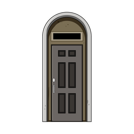 foyer door house entrance cartoon vector illustrationのイラスト素材