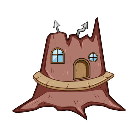 fairy gnome house cartoon vector illustrationのイラスト素材