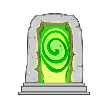 threshold magic door portal cartoon vector illustrationのイラスト素材