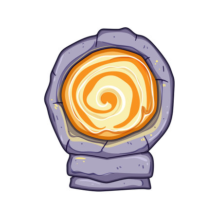vortex magic door portal cartoon vector illustrationのイラスト素材