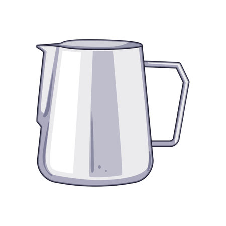 handle milk frothing pitcher cartoon vector illustrationのイラスト素材