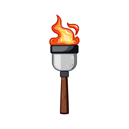 flame torch fire cartoon vector illustrationのイラスト素材