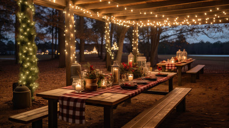 twinkling christmas party tableの素材