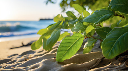 green beach leavesの素材