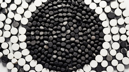 circular american flag black whiteの素材