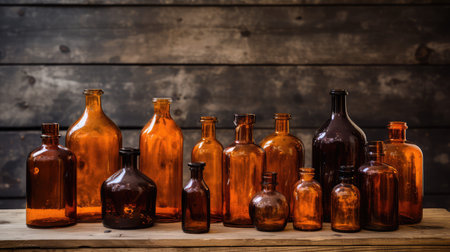 display amber glass bottlesの素材