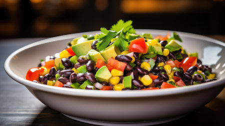 bellpeppers cooked black beansの素材