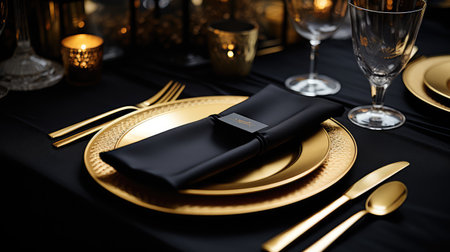 luxurious black and gold menuの素材