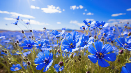 wild blue flowers backgroundの素材