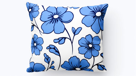 decorative blue flower patternの素材