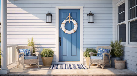 navy beach house front doorの素材