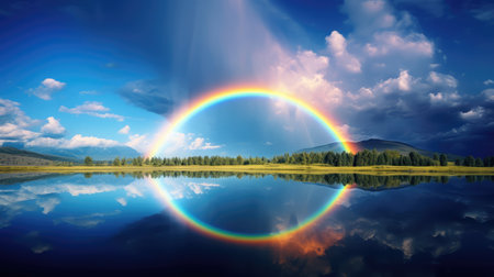 double blue sky backgroundの素材